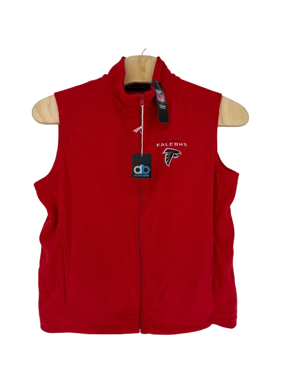 Atlanta Falcons Dunbrooke Fleece Vest Mens Large Embroidered Fleece Red Zip-Up